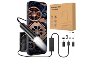 GOLDEGGS Endoscope Inspection Camera with Lights, 1920P HD Flexible Borescope Lens, 16.5ft Semi-Rigid Snake Cameras,IP67 Tube Sink Pipe Drain Overhaul, for Android, iPhone, iPad, Tools