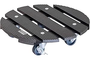 WAGNER DESIGN YOURSELF Wagner Pflanzenroller WPC Ø 29 x 7,5 cm I Blumenroller für Außenbereich + Innenbereich I Kübelroller FSC® Wood Plastic Composite, anthrazit I 2 Feststeller I Tragkraft 100 kg - 20052501