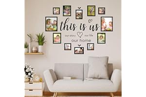 JINGIHE C'est nous Wandtattoo Bilderrahmen, Rahmen-Wanddekoration, Familienrahmen-Wanddekoration mit Inspirierendem Wort, Dekorative Wandrahmen, Geeignet für Schlafzimmer, Zuhause, Fenster