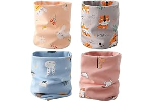 AWSOLAR 4 Stück Loop Schal Kinder, Wärmeisolierung Gegen Kälte Schal Baby, Schlauchschal Kinder für Winter, Frühling, Herbst