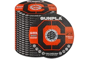 Gunpla Cut Off Wheels 20-Pieces Metal and Stainless Steel Cutting Discs, 115mm x 1.2mm x 22.2mm Thin Abrasive Blades Set for Angle Grinders, Metals, Iron Sheets