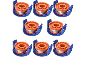 SHOWANER 8 Pack Strimmer Spool for Macallister, Trimmer Replacement Spool Line with Spool Cover, Strimmer Wire, Grass Trimmer Spool, Replacement Strimmer Line for Macallister Mac Allister MGTP18Li