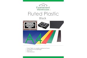 FOAMBOARD WAREHOUSE 25 X A4 Sheets of Black Correx Plastic Fluted Sheet Display Board