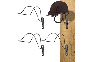 HDYEGY 4 Pack Wall Mounted Equestrian Helmet Rack,Multifunctional Metal Helmet Holder for Motorcycle Bike Baseball Helmet,Includes Mounting Screws