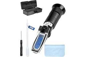ZITFRI 4-in-1 Frostschutz Refraktometer mit ATC, Kühlmitteltester für Ethylenglykol (G11 G12), Propylenglykol (G13), AdBlue (DEF), Batteriesäure und Scheibenwaschflüssigkeit Schwarzes 501 Panel