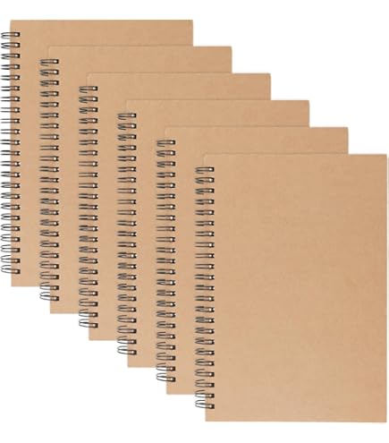 ZEONHEI 12 stuks A6 spiraal notitieblok, 60 vellen / 120 pagina's klein blanco notitieboek spiraalgebonden schetsblok, 15 x 11 cm spiraal tekenblok journal dagboek schrijfblok