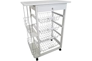 MEYVASER VERDULERO DOBLE CON CAJON AZULEJO 57X37X82 CM … (Blanco)