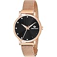 CRESTELLO Rose Gold Plated Mesh Chain Analog Wrist Watch for Women