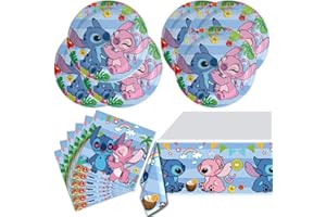 NIUMOWANG Party Geschirr, Partygeschirr Geburtstag, Partygeschirr, Geburtstag Party Geschirr Set, Tischdecke, 20pcs Teller, 20pcs Servietten, für Geburtstag Party Deko