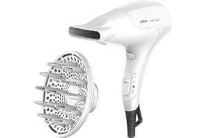 Braun Satin Hair 3 Power Perfection suszarka do włosów, profesjonalna suszarka do włosów z IonTec i dyfuzorem, HD385, biała, 1 sztuka (1 opakowanie)