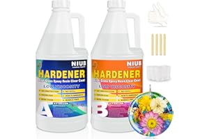 NIUB 3800ml Resina Epossidica Ultra Trasparente Atossica - Resina + Indurente, Effetto Acqua per Creazioni Artistiche, Rivestimento Superfici, Modellismo, DIY, Bricolage