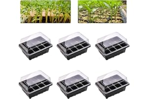 BoloShine Bandeja Semillas, 6 Piezas Semillero Bandeja Invernadero Interio con Agujero para Plantas en Crecimiento, Bandeja de Germinacion para Semillas