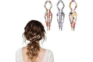 AABDTYYD 3 Épingles 3 Couleurs French Hair Clips Simple and Trendy U-Shaped Hairpin Épingle à Cheveux en Forme de U Sans Dommage Anti Bun Fork for Hair Accessories Women