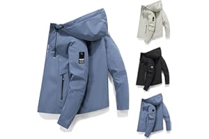 POIUIYQA Giacca Jacket Leggero Uomo Softshell Impermeabile Antivento con Cappuccio Giacca Giubbotto Uomo Trekking Casual Giacca Jacket Uomo Invernale Softshell Impermeabile