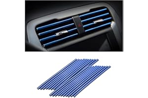MXOQJE 20 PCS Car Interior Moulding Trim, Air Conditioner Vent Outlet Trim Grills Decoration Strip Supplies, Car Air Conditioner Grills PVC, for Car Accessories Interior Decoration(Blue)