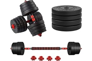 Zanbeel Adjustable Non-Slip Dumbbell Weight Set for Home Gym-Slide-On Free Weights Dumbbell Set for Full-Body Workouts, Dumbell Barbell Combo Compact Free Weights Set, Ideal for Women & Men