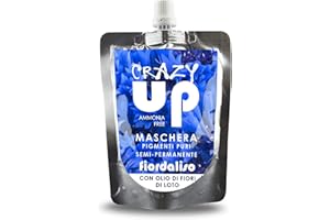 POP ITALY Crazy Up Maschera Colorante Senza Ammoniaca Semipermanente per Capelli - 200 ml (Fiordaliso)