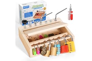 INIFEIDALA Montessori Toys for 3 4 5 Year Old,Montessori Screwdriver Board Set-Lock and Key Toy,Kids Tool Set,Preschool Learning Sensory - Fine Motor Skills - STEM Toys