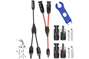 COCOSY 1 par de conectores en Y para cable solar, divisor en Y 1 par 6mm²/4mm²/2,5mm², conector fotovoltaico en Y MMF/FFM, cable ramificado tipo Y-2 para conexión en paralelo de paneles solares