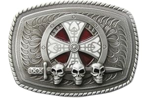 Urban Backwoods Skull & Sword & Shield I Gürtelschnalle für Wechselgürtel Buckle