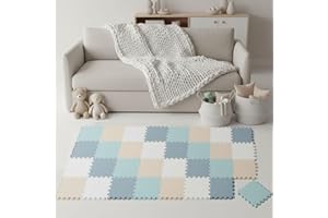 LittleTom Spielmatte Baby Puzzlematte Pastellfarben - 36 Matten je 30x30 cm Krabbelmatte 180x180 cm Bodenmatte Kinder - Puzzle Teppich Kinderzimmer - Bodenschutzmatte Spielteppich EVA Schaumstoffmatte