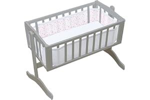 BreathableBaby, Classic 3mm Breathable Mesh Liner For Cribs & Cradles, Twinkle Pink, Covers 4 Sides, Non-Padded Single Layer Cot Bumper Alternative, Safety Tested