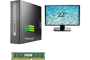 HP – 800 G2 Sobremesa | 16 GB RAM | 480 GB SSD | Monitor Incluido | Intel Core i5 6ª Gen | Equipo Potente para Oficina y Trabajo Diario | Windows 11 Pro | Reacondicionado (22 Pulgadas)