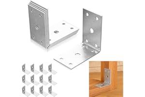 SZYILIDA 12 Pcs Equerre Metal, Equerre Fixation Charge Lourde, équerre de Fixation en Métal, Equerre d'assemblage Angle 90 Degrés Droit, Support en Forme de L pour Fixation Bois Meubles, 67x67mm
