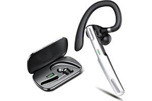 Hendari Oreillette Bluetooth sans Fill V5.3, CVC8.0 Réduction de Bruit Mic, 100Hd'Appel avec Écran LED, Ecounteurs Bureau Conduite, Kit Main Libre Bluetooth Oreillette