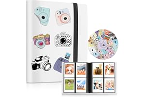 AMIMY Mini album na zdjęcia, 160 kieszeni, na zdjęcia 5 x 8 cm, kompatybilny z Fujifilm Instax Mini Film/Kpop (biały)