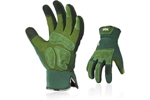 Vgo... Guantes de Jardinería Largo Touchscreen, Guantes Trabajo Anti espinas, Antipinchazos para Huerto Jardín, 1 Par