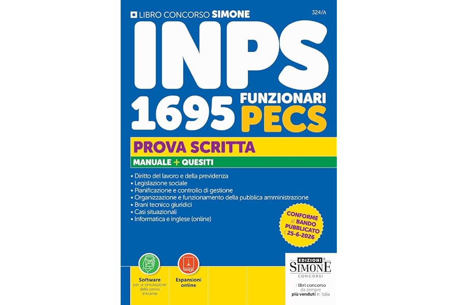 Concorso INPS 1695 funzionari PECS. Prova scritta. Manuale + Quesiti