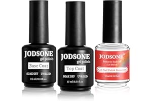 JODSONE Kit di rimozione unghie gel e starter – Rapido gel Polish Remover con base e topcoat – Ideale per principianti
