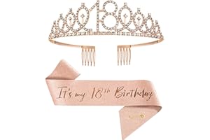Blunesta 18th Birthday Tiara and Sash Set for Girls - Sparkling Celebration Accessories