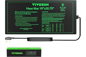 VIVOSUN Durable Waterproof Seedling Heat Mat 10" x 20.75" UL & MET-Certified Warm Hydroponic Heating Pad for Germination, Indoor Gardening, Greenhouse