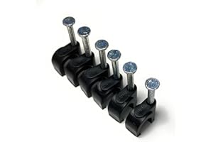 TR CABLE Black Round Cable Clips with Nail Fixings, K-Type 100-Pack (7mm)