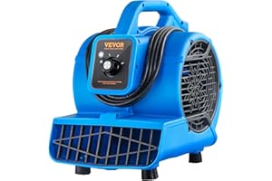 VEVOR Souffleur de Sol, 1360 TR/Min, Ventilateur de séchage Refroidissement, 17 m³/Min, sèche-Tapis Portable avec 4 Angles de soufflage, réglage à 3 Vitesses, pour Nettoyage, Maison, Usage Commercial