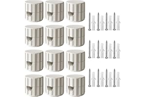 QuirkLz Set di 12 Decentratore Parete e Soffitto, Decentratore da Soffitto, decentratore lampadario, Ideali per Montaggio cavo elettrico Fai da Te - Include Viti e Tasselli