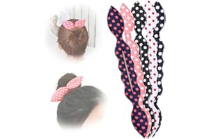 WUBAYI Haarknotenmacher – 4 Stück Deft Bun Magic Rabbit Ear Sponge Foam Donut Carlin Twist Haar Ponyo Styling Curl Bun Maker Flexible Wiederverwendbare Dutt Crown Twister