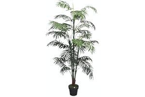 TRADALA ARTIFICIAL TREES Tradala 5’ Lush Artificial Tree Large Palm 150cm / 5ft Tall with Real Wood Trunk - For Home Living Room Indoors