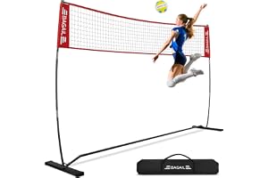BAGAIL Volleybollnät, 3,7 m (22 fot) bärbart volleybollnät för trädgården – justerbar höjd, kraftig ram, fristående design