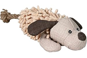 TRIXIE Hundespielzeug Plüschhund mit Tau - Stofftier für Hunde, Interaktives Zerr- & Apportierspielzeug aus Plüsch, 30 cm - Robustes Spielzeug für Welpen & erwachsene Hunde - 35930