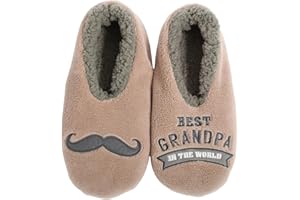 Splosh Men's Slippers - adult slippers with a striped design to keep you warm in soft, comfy mens slippers. Machine washable with anti slip soles. Dad Gifts!