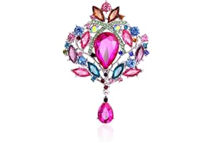 NYXSEAT Broche en Cristal Brillant pour Femme - Rétro Créative, Simulation Colorée, Alliage - Idéale pour Fêtes et Banquets, Verre