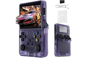 BLIDINNER R36S Retro Handheld Game Console with 10000+ Classic Games,3.5-inch IPS Screen,Built-in Open Source Linux System,3500mAH Battery,Portable Mini Simulator Handheld Game Console(Purple)