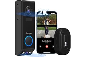 Bextgoo Timbre con Doble Cámara Exterior, 2K Timbre Inalámbrico Exterior Impermeable, Videoportero WiFi, 10000mAh Batería, Detección Humana, Instalación Inalámbrica o por Cable, Audio Bidireccional