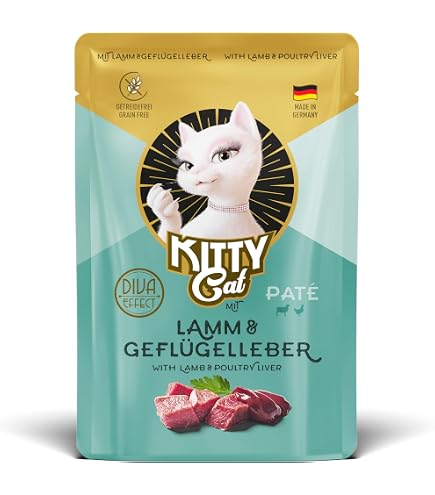 Kitty Cat Paté Wild – 6 X 200 G – Nourriture Humide Pour Chat Sans Céréales – Gibier Avec Taurine, Huile De Saumon Et Moules Vertes – Fabriqué En Allemagne