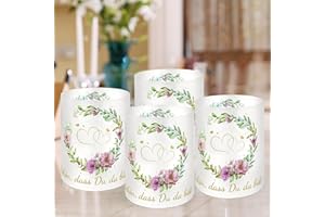 AOIUENOK Windlicht Tischdeko Hochzeit, Windlicht Tischdeko, Windlicht Hochzeit, Hochzeit Tischdeko,Jubiläum Windlicht Tischdeko mit Schön DASS Du Da Bist,Geeignet für Teelichter oder Kerzen