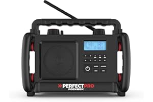 PerfectPro ROCKBOX Baustellenradio DAB+, UKW AUX, Bluetooth®, UKW stoßfest Schwarz