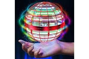 Hoofun Palla Volante, Giochi Flying Ball con Luce RGB, Hover UFO Spinner Palla, Magica Boomerang, Giocattoli Volanti Bambini Regalo di 6 7 8 9 10 12+ Anni(Rosso)
